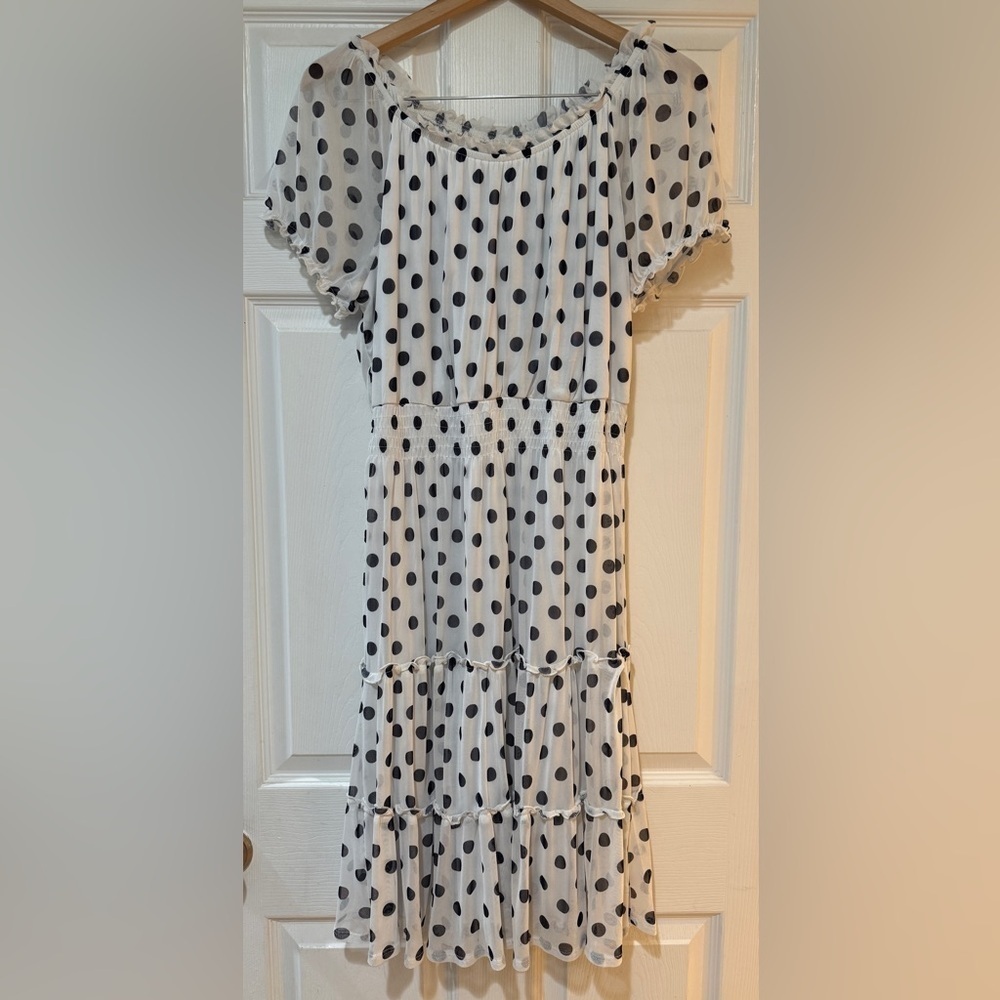 Kate and Lily Black and White Flutter Sleeve Sundress